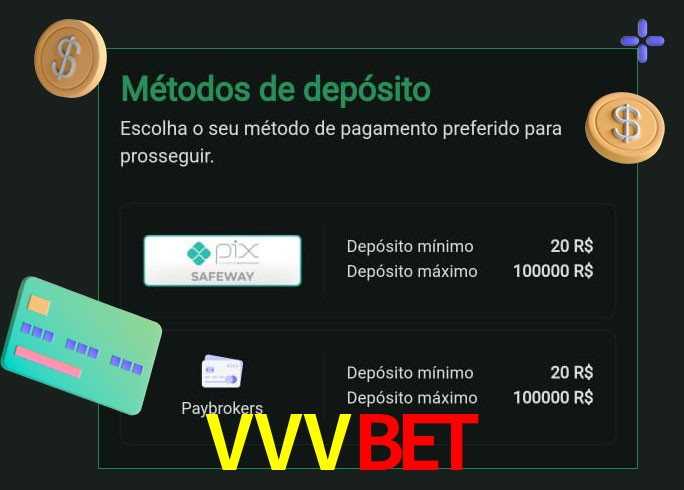 O cassino VVVBET oferece uma grande variedade de métodos de pagamento